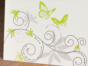 Detailaufnahme der grünen Schmetterlinge – vergrößerte Abbildung Detailaufnahme der grünen Schmetterlinge