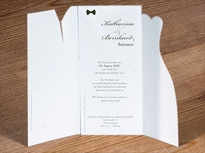 Geöffnete Karte – vergrößerte Abbildung Geöffnete Karte mit bedruckter Innenseite.