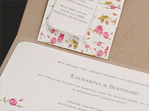 Detailaufnahme der Karte – vergrößerte Abbildung Texteinleger mit abgerundeten Ecken.