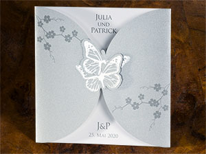 Hochzeitskarte – vergrößerte Abbildung Ansicht der geschlossenen Hochzeitskarte