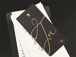 Detailansicht – vergrößerte Abbildung Detailansicht der Einladungskarte zur Hochzeit.