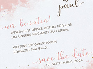 – vergrößerte Abbildung Detail der Save-The-Date-Karte.