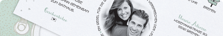 Originelle, mintfarbene Fotokarten - Schmuckbild oben