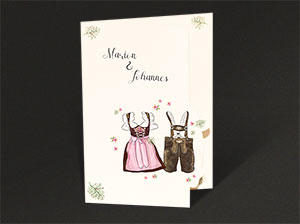 Vergrößerte Abbildung Leicht geöffnete, aufgestellte Karte.