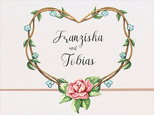 – vergrößerte Abbildung Ein Herz aus Blumenranken und Rosen.