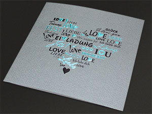 Deutsch-englische Hochzeitseinladungen - Detail 1 – vergrößerte Abbildung Deutsch-englische Hochzeitseinladungen - Detail 1