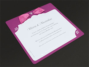 Draufsicht der Einladungskarte – vergrößerte Abbildung Draufsicht der Einladungskarte