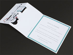 Detailaufnahme 2 – vergrößerte Abbildung Brautpaar mit Tandem – Detailaufnahme 2