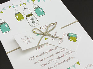Hochzeitseinladungen mit Anhängern - Detailbild 2 – vergrößerte Abbildung Hochzeitseinladungen mit Anhängern - Detailbild 2