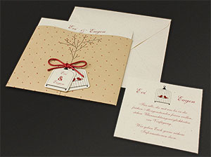 Verspielte Hochzeitseinladungen - Detail 2 – vergrößerte Abbildung Verspielte Hochzeitseinladungen - Detail 2